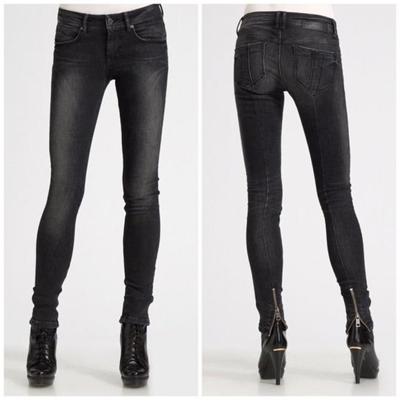 Burberry Denim - Burberry 25 Grey Bexton Skinny Jeans Ankle Zippers